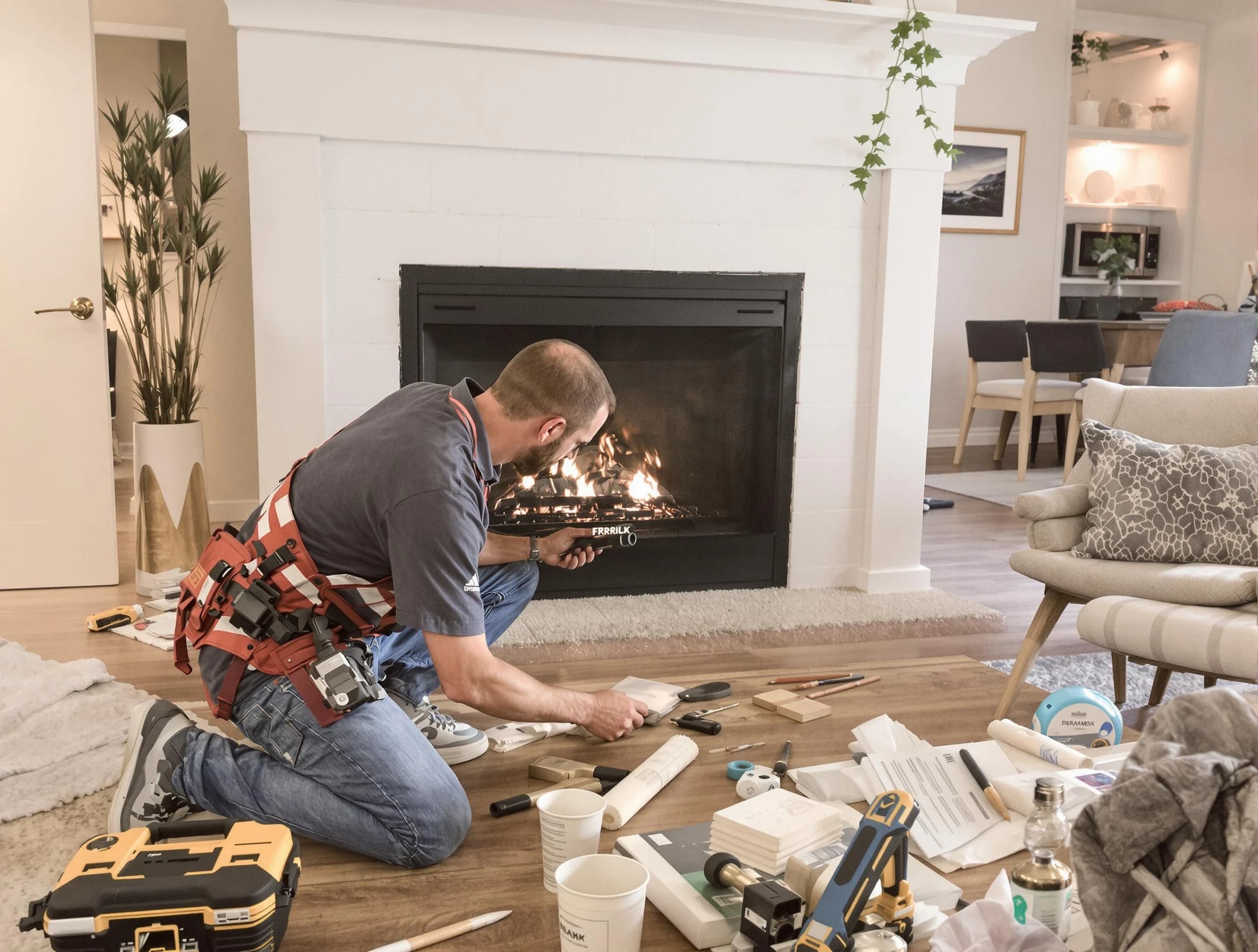 Manalapan Chimney Sweep performing fireplace repair in Manalapan, NJ