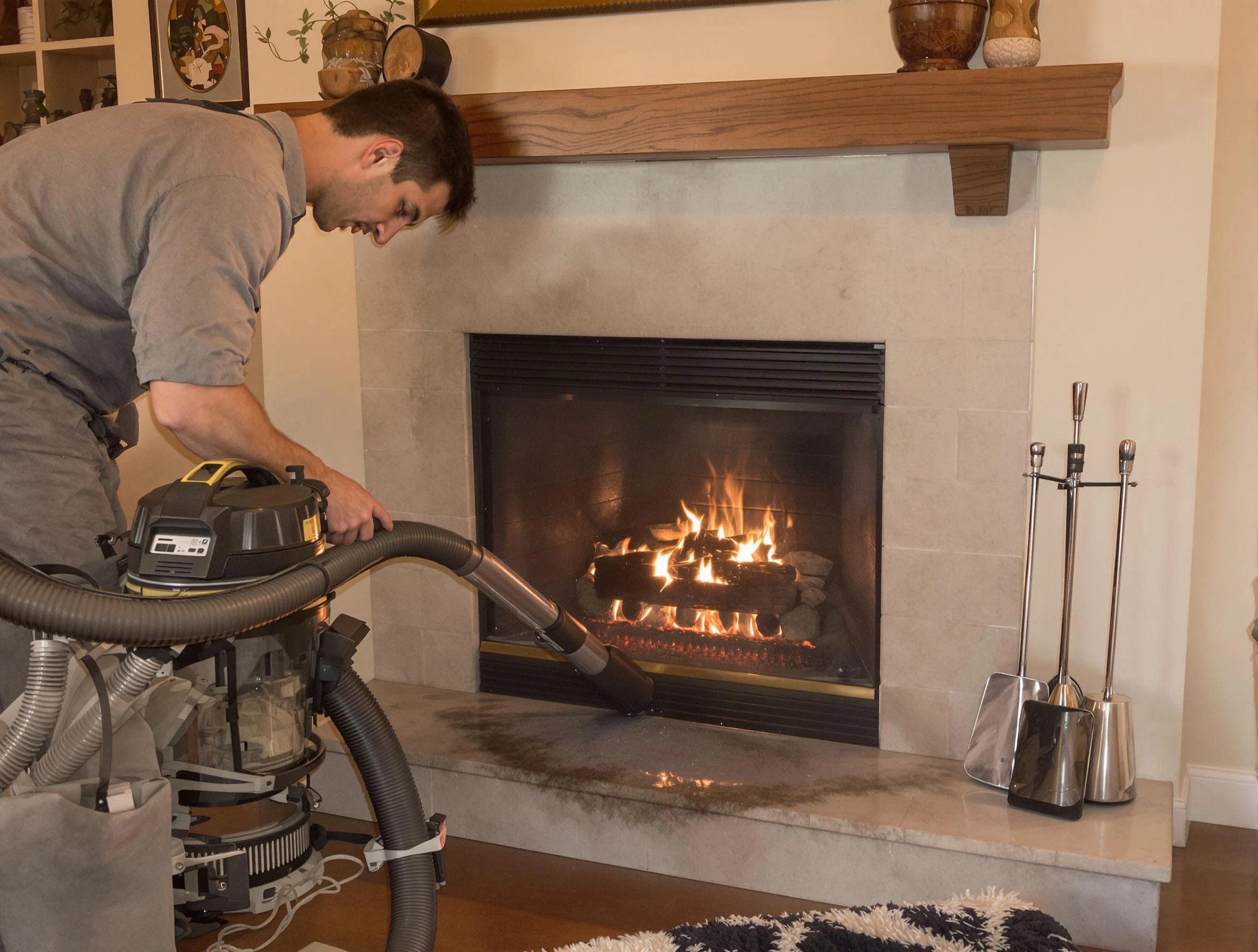 Routine fireplace upkeep by Manalapan Chimney Sweep in Manalapan, NJ